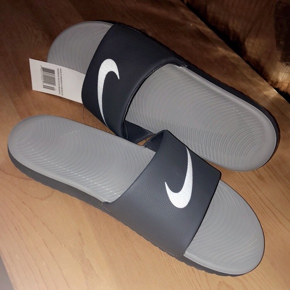 mens grey nike slides